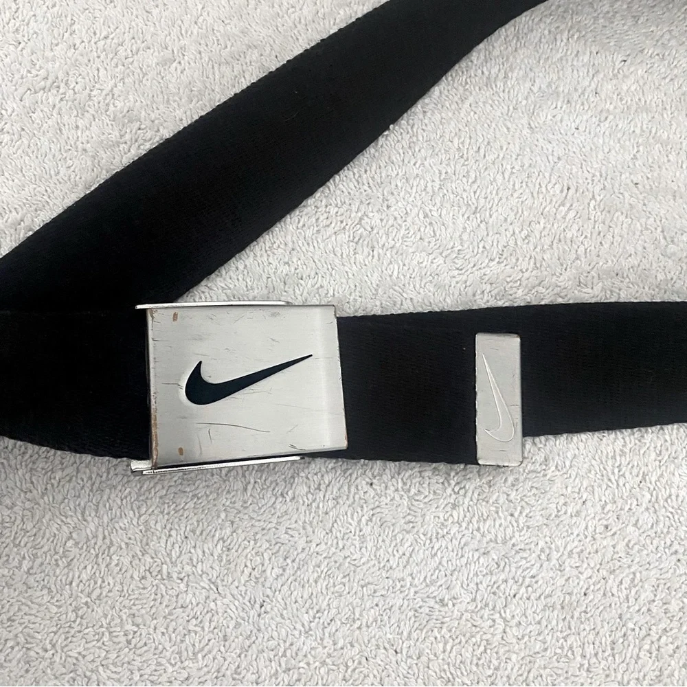 Nike Unisex Adjustable Golf Web Belt, Black/Silver